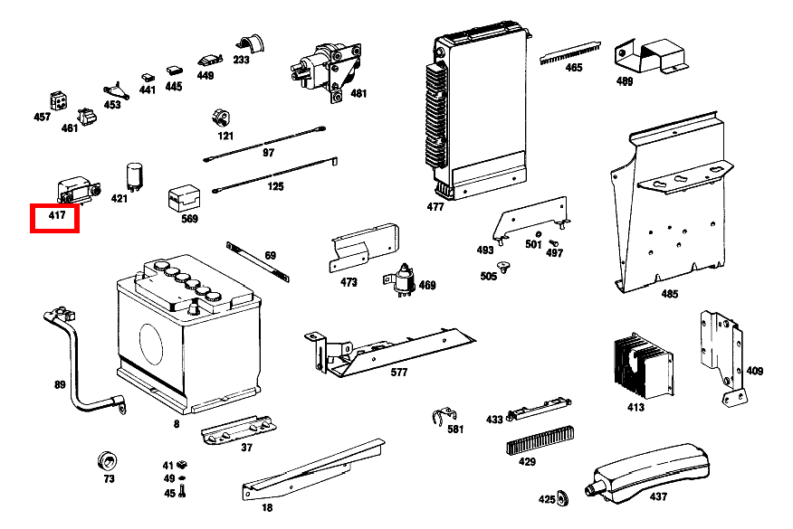 Relais KRAFTSTOFFPUMPE UND ELEKTRONIK 280 SEL 4.5 108