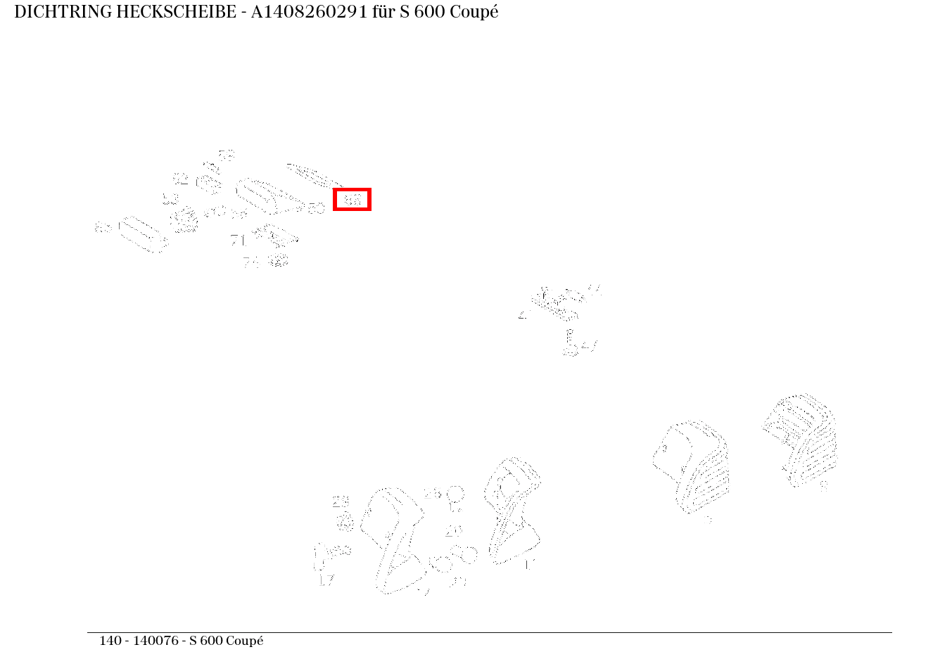 Dichtring HECKSCHEIBE S 600 Coupé 140 Dichtring HECKSCHEIBE S 600 Coupé 140