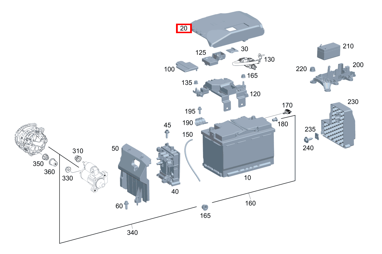 BATTERIEABDECKUNG Starterbatterie GLB 200 4MATIC 253 BATTERIEABDECKUNG Starterbatterie GLB 200 4MATIC 253