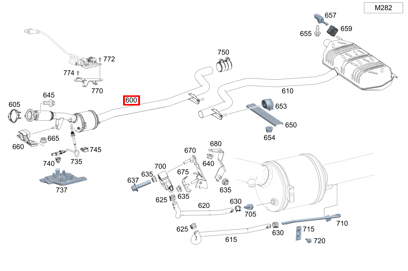 Abgasanlage Mitte B 180 253 Abgasanlage Mitte B 180 253