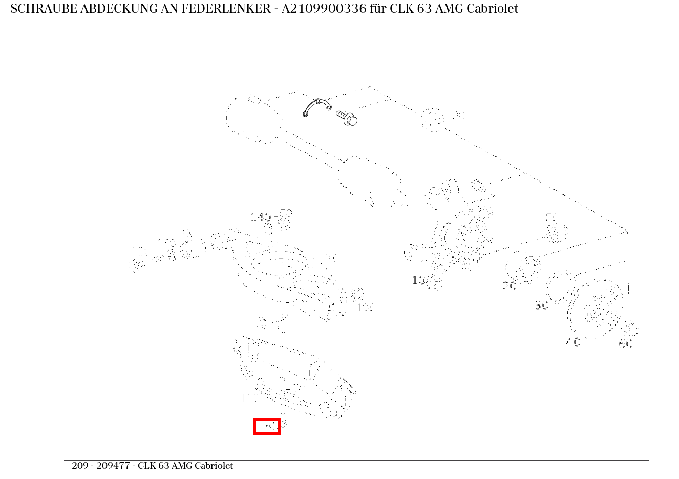 Schraube ABDECKUNG AN FEDERLENKER CLK 63 AMG Cabriolet 209