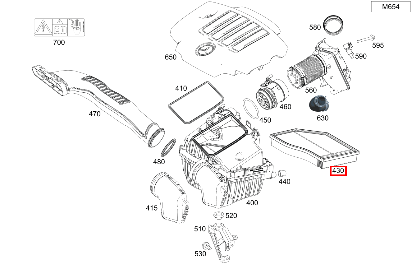 Luftfiltereinsatz A 220 d 4MATIC Kompaktlimousine 177