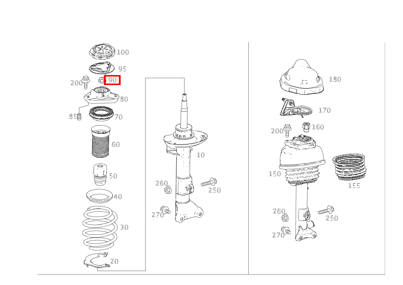 Mutter STOSSDAEMPFER AN LAGERBOCK OBEN; M14X1.5 Mercedes-AMG CLS 63 4MATIC Shooting Brake 218