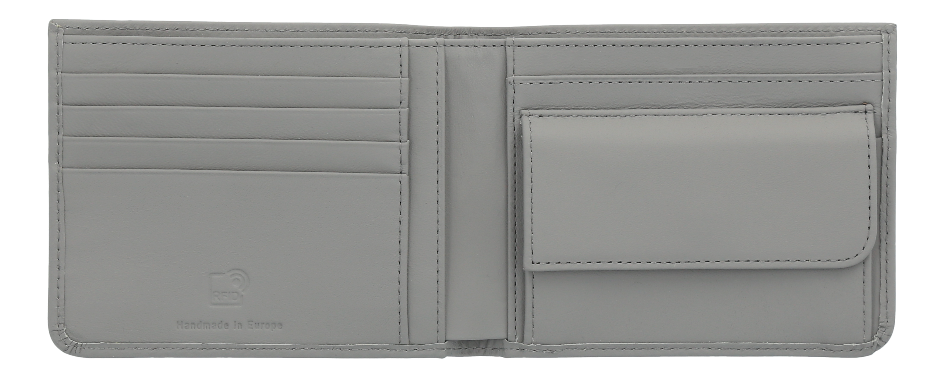 Geldbörse silbergrau, Rindleder