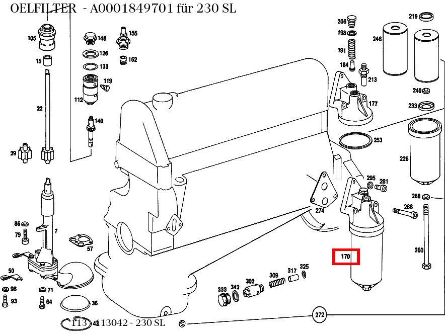 Ölfilter 230 SL 113 Ölfilter 230 SL 113