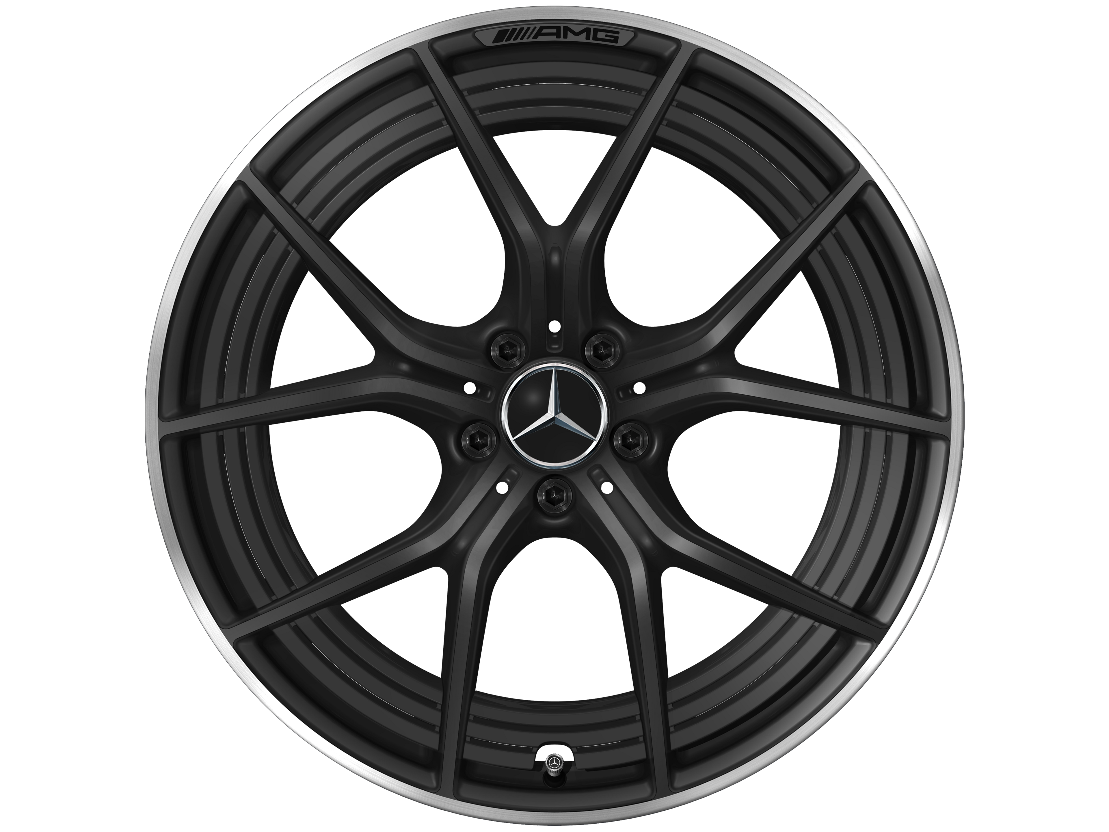 AMG Schmiederad Kreuzspeichen-Design, 21 Zoll, 11 J x 21 ET 33, schwarz matt