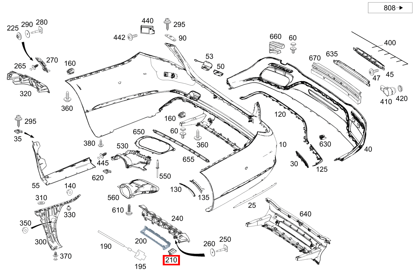 HECKSCHALTMODUL Stoßfänger hinten S 560 4MATIC Limousine lang BCA 222 HECKSCHALTMODUL Stoßfänger hinten S 560 4MATIC Limousine lang BCA 222