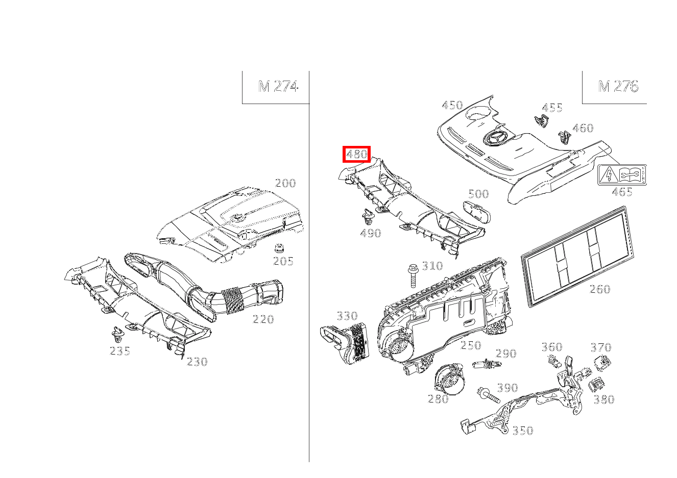 Lüfterhaube Oben GLK 350 4MATIC 204