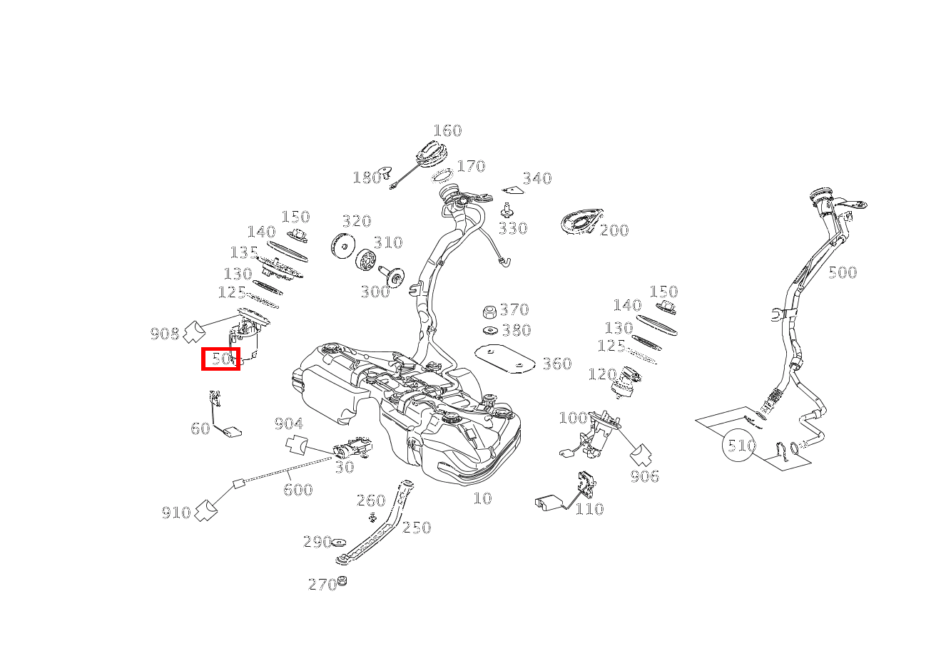 Kraftstoffpumpe In Tank rechts ohne Kraftstoffleitungen GLK350 4M 204 Kraftstoffpumpe In Tank rechts ohne Kraftstoffleitungen GLK350 4M 204