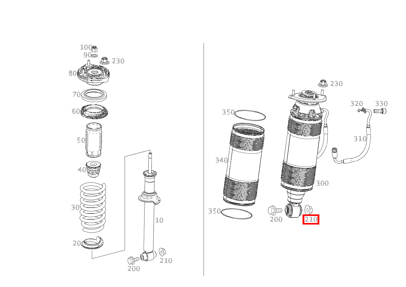 Mutter FEDERBEIN AN FEDERLENKER; M14X1.5 SL350 231