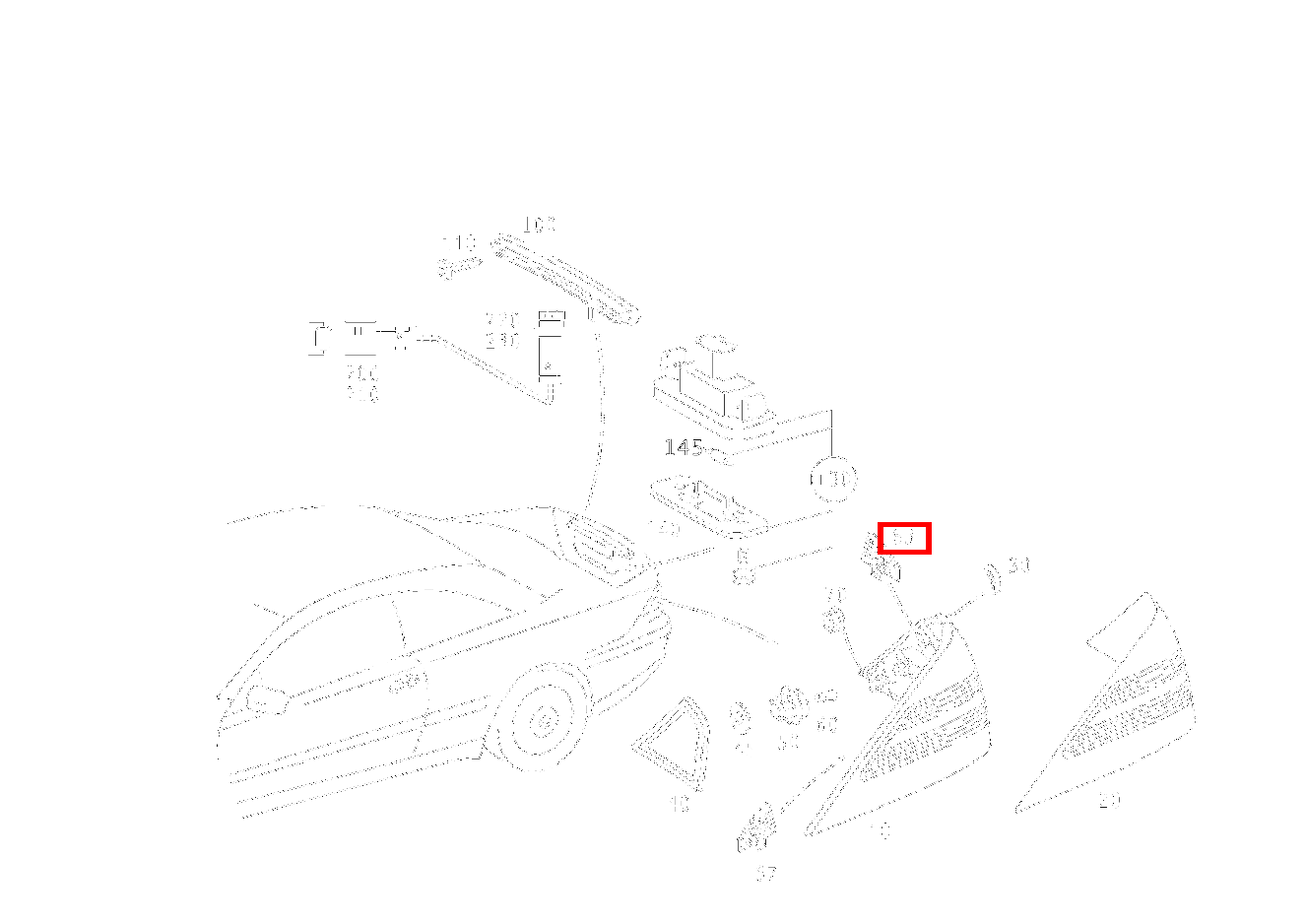 Platte BREMSLICHT RECHTS CL 65 AMG Coupé 215