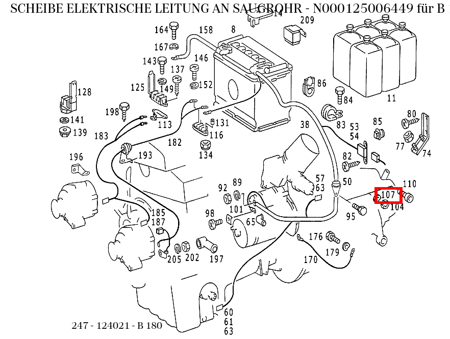 Scheibe ELEKTRISCHE LEITUNG AN SAUGROHR B 180 247 Scheibe ELEKTRISCHE LEITUNG AN SAUGROHR B 180 247