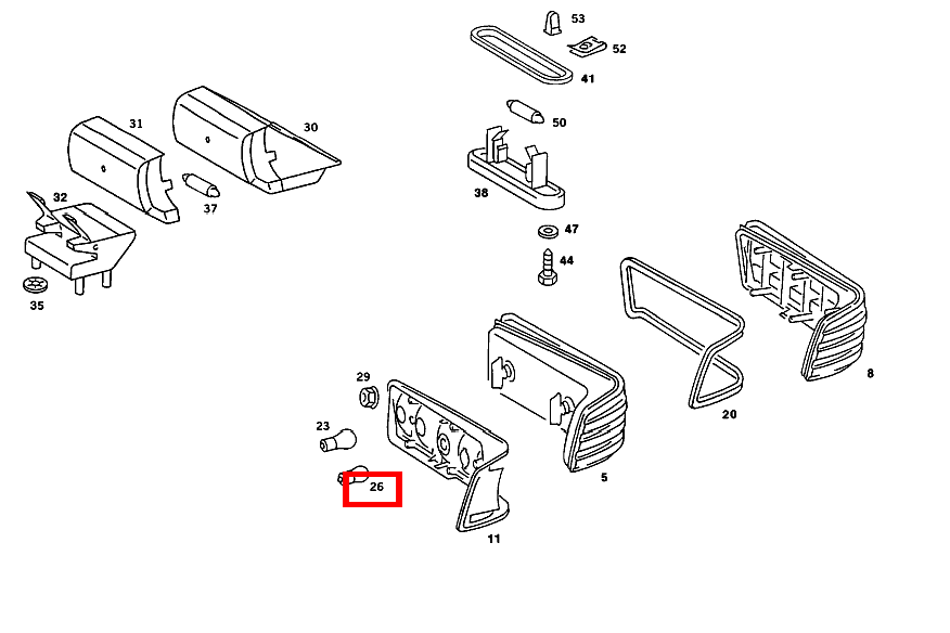 Glühlampe SCHLUSSLICHT R10W - 12V 190 D 2.5 Turbo 201
