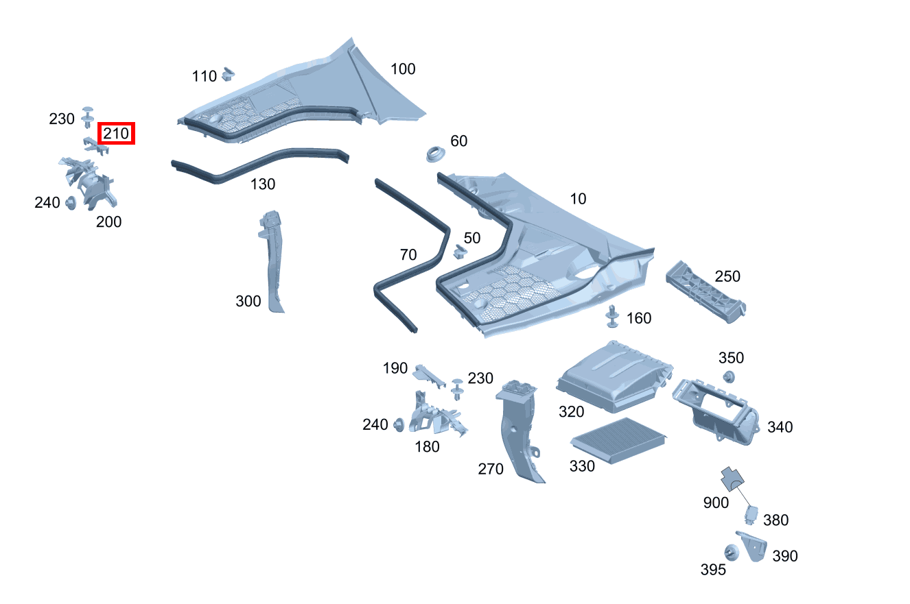 DICHTUNG LUFTKANAL Oben rechts 207
