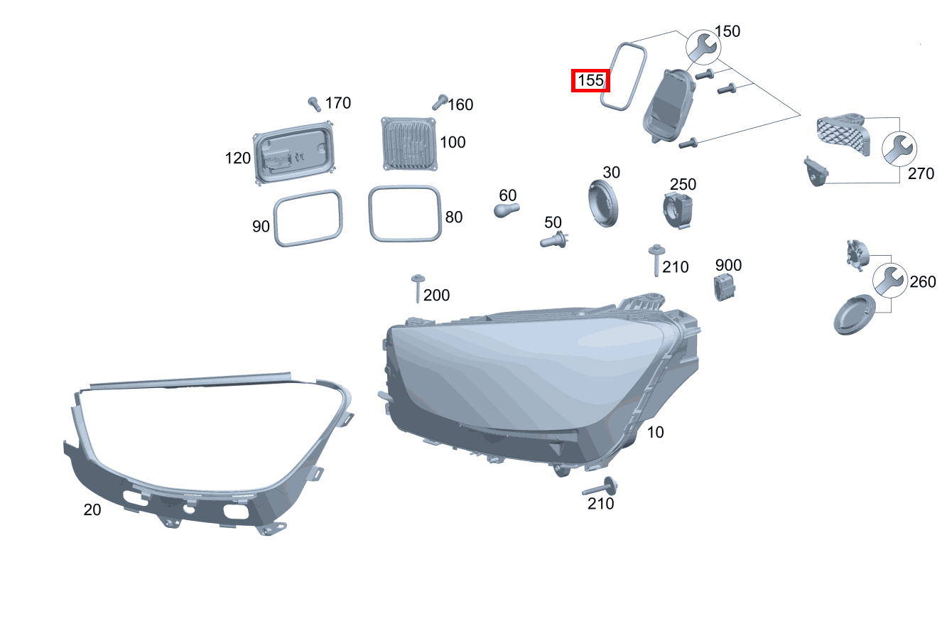 Dichtung Leuchtengehäuse LED-Modul GLC 350 e 4MATIC Off-Roader 253 Dichtung Leuchtengehäuse LED-Modul GLC 350 e 4MATIC Off-Roader 253