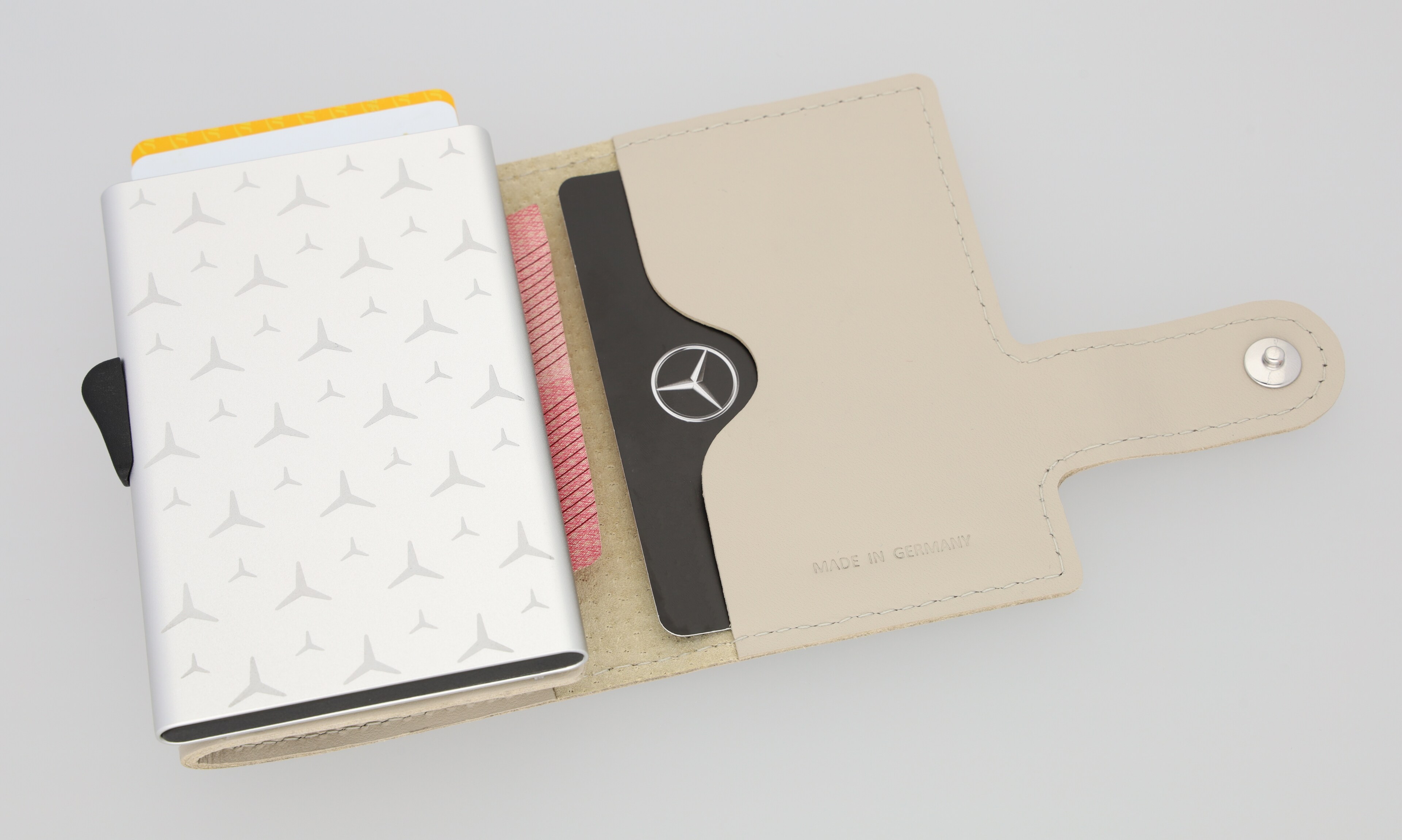 Mini-Geldbörse macchiatobeige, Rindleder