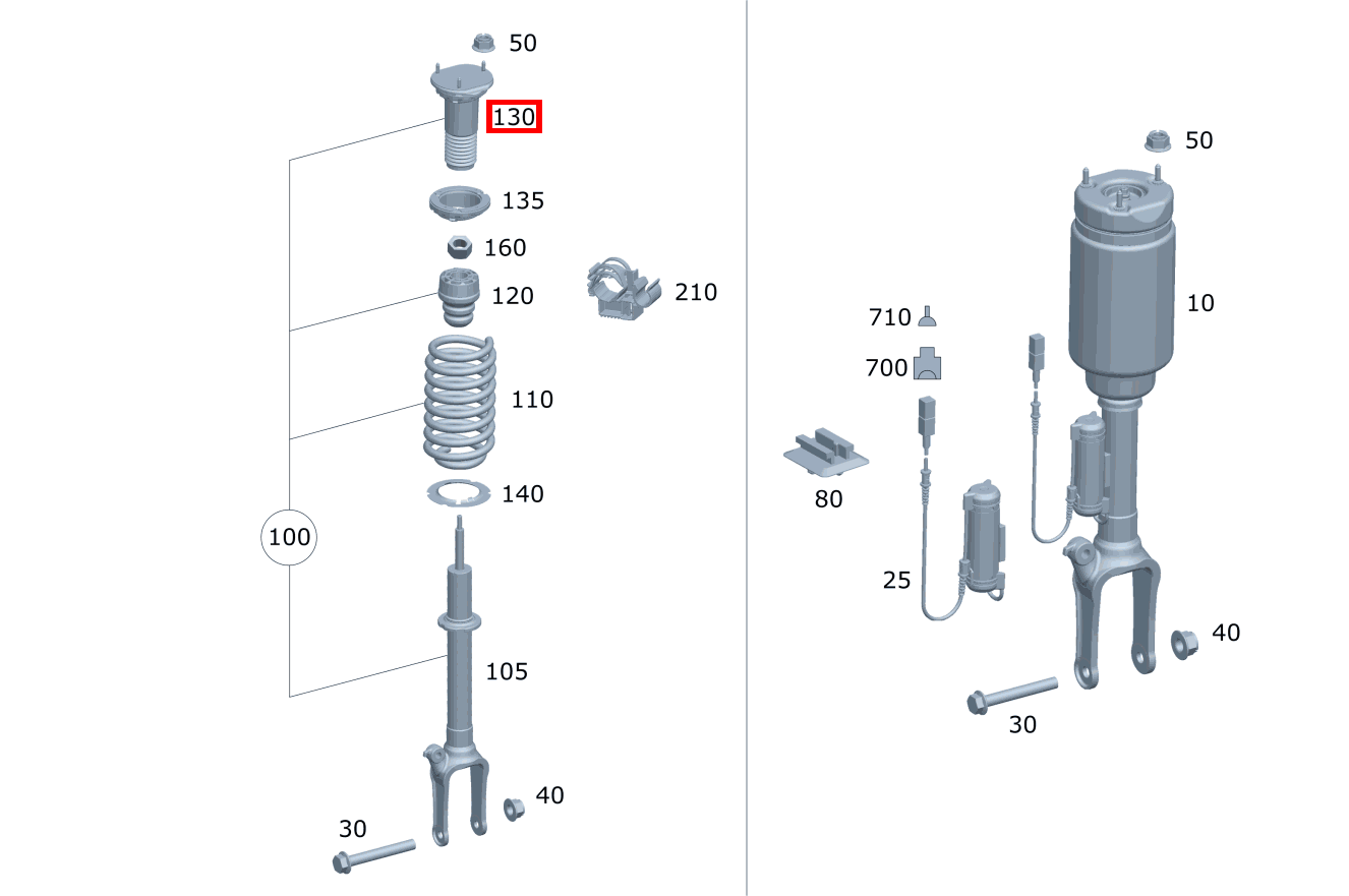 FEDERTELLER FEDERBEIN TEILESATZ VORN R350 L 4MATIC 251 FEDERTELLER FEDERBEIN TEILESATZ VORN R350 L 4MATIC 251