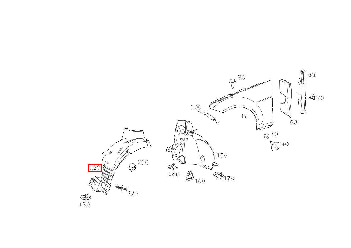 RADLAUFABDECKUNG Kotflügel vorn links GLC2504M 253 RADLAUFABDECKUNG Kotflügel vorn links GLC2504M 253