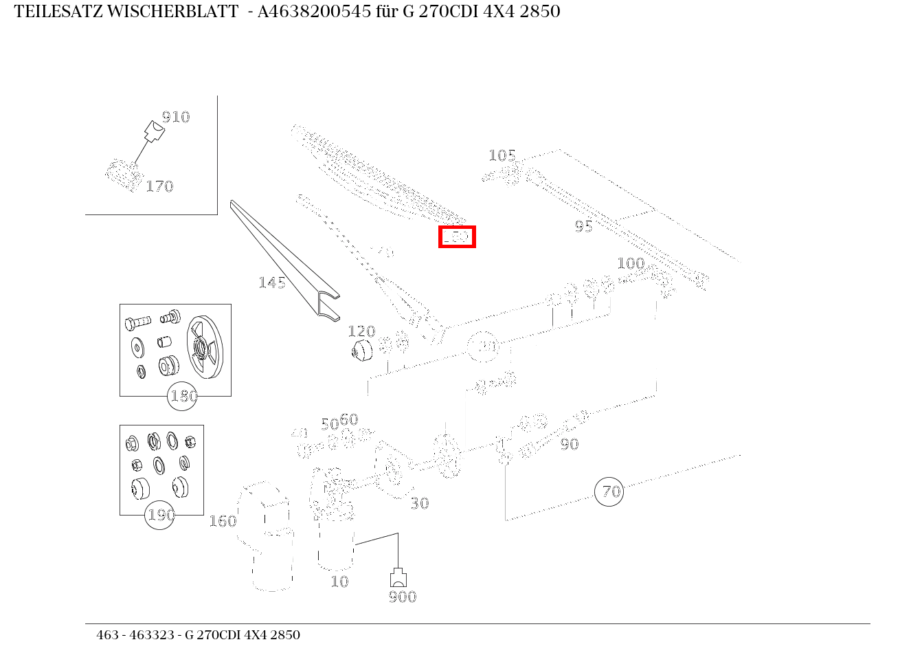 Teilesatz Wischerblatt G 270CDI 4X4 2850 463