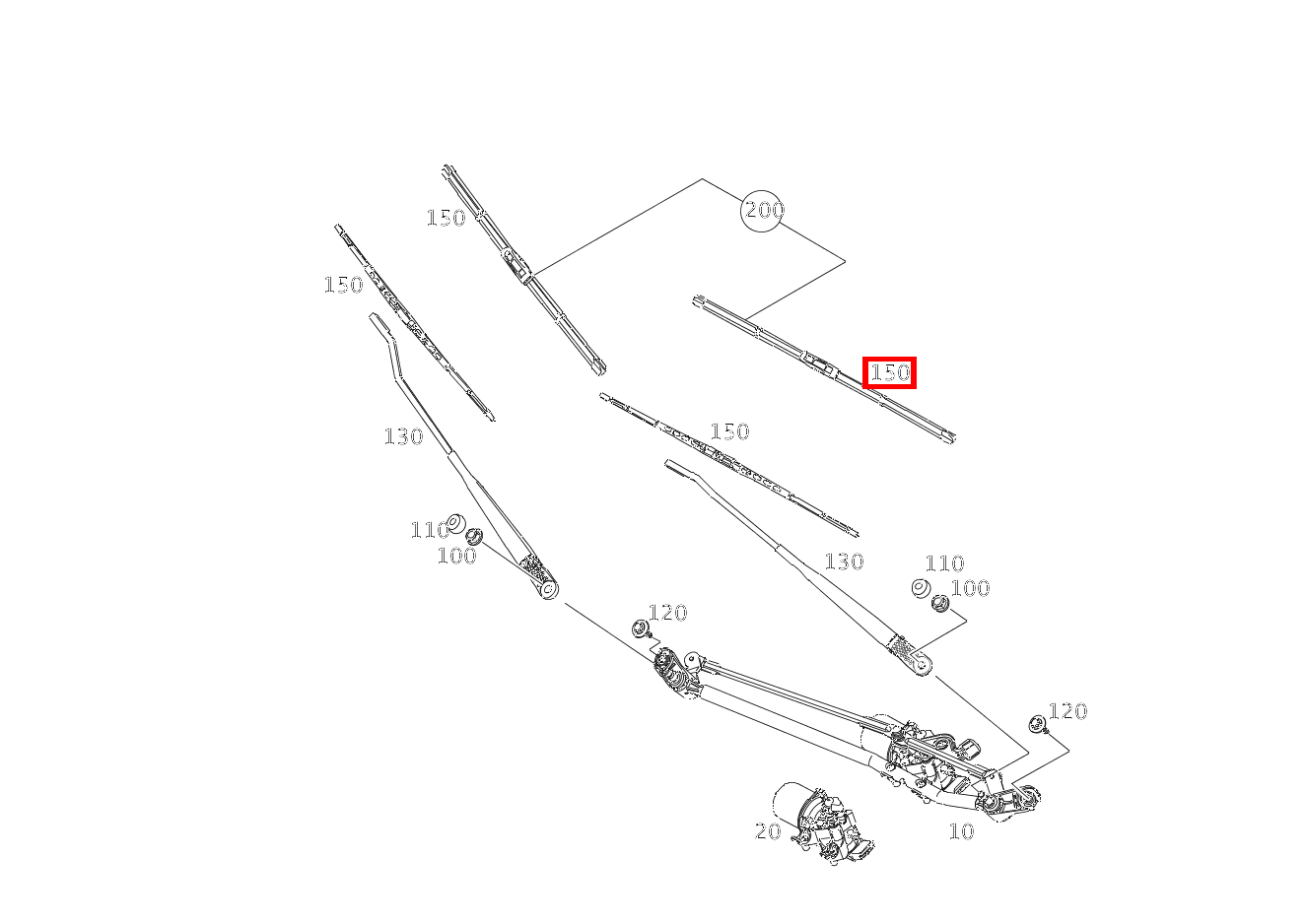 Wischerblatt Links 111 CDI 415