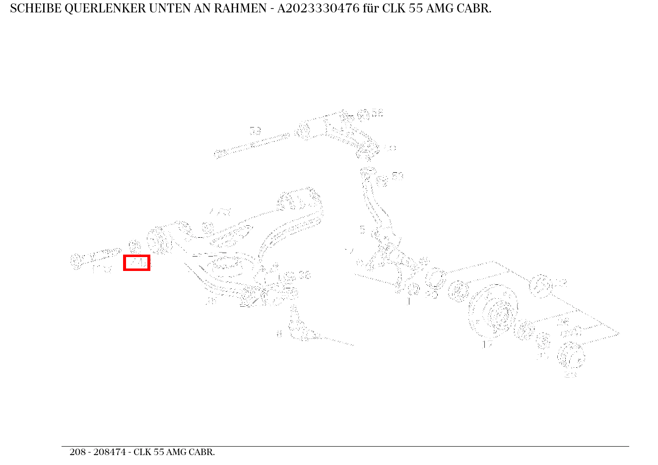 Scheibe QUERLENKER UNTEN AN RAHMEN CLK 55 AMG CABR. 208