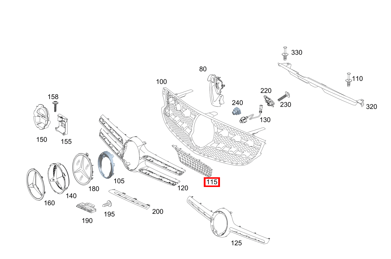 Ziergitter Oben rechts GLK 253 Ziergitter Oben rechts GLK 253