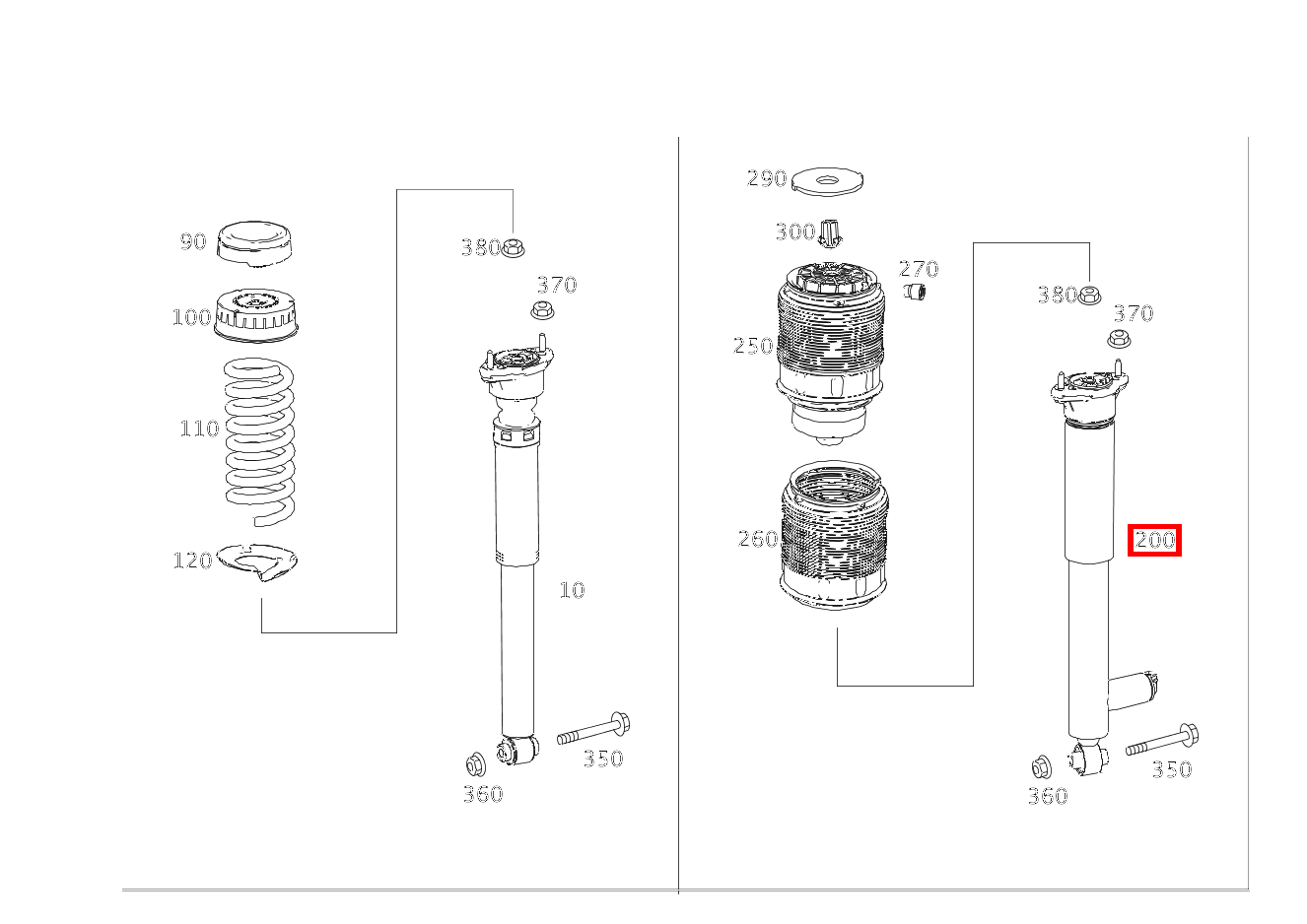 Stossdämpfer HINTEN RECHTS CLS350CDI 4M BE 218 Stossdämpfer HINTEN RECHTS CLS350CDI 4M BE 218
