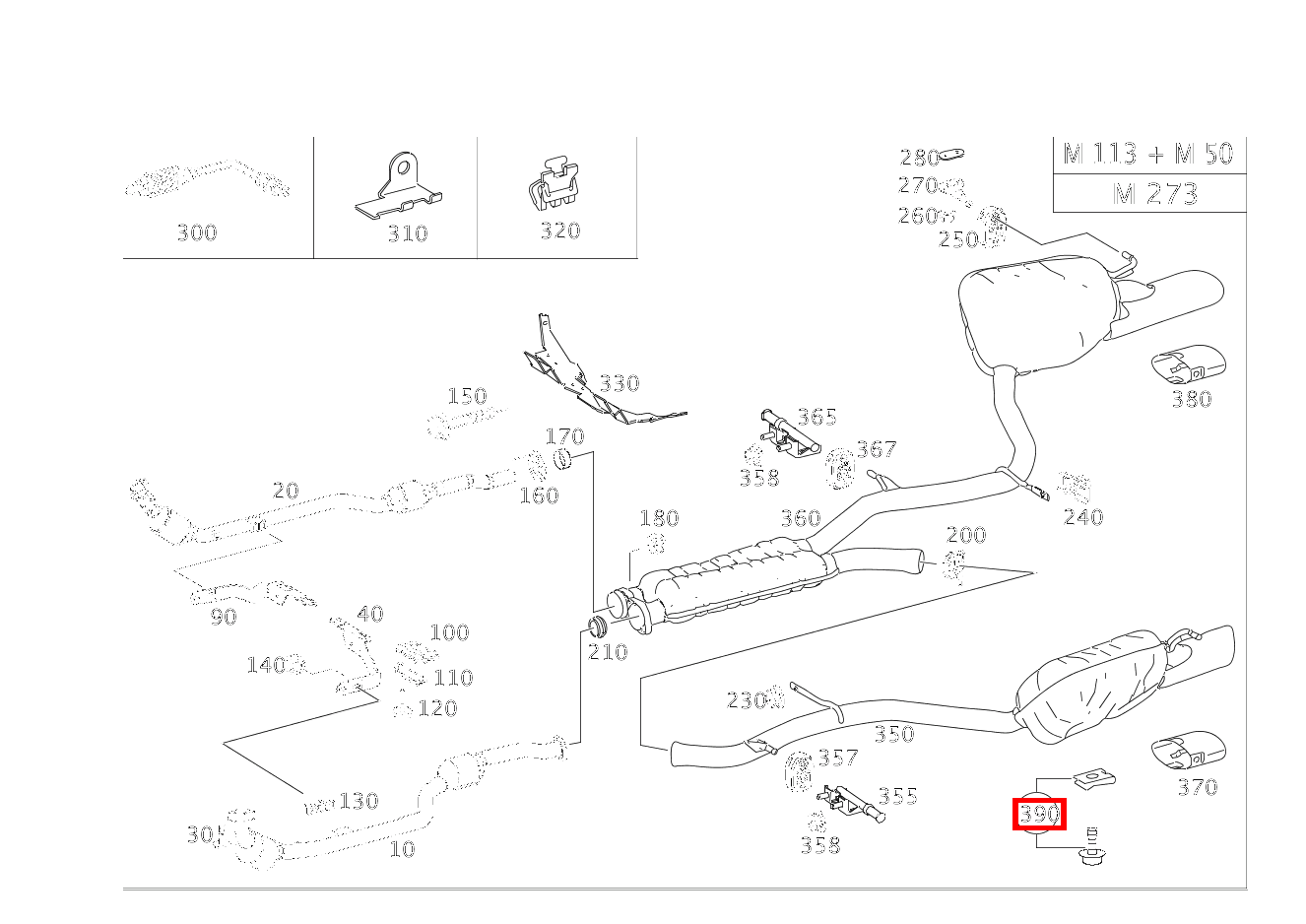 Befestigungsteile BLENDE CLS 500 Coupé 219