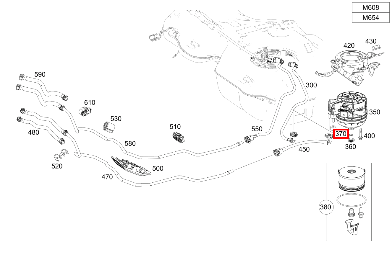 FLACHDICHTRING AN KRAFTSTOFFILTER CLA 118, 220 180, GLE 167 und  