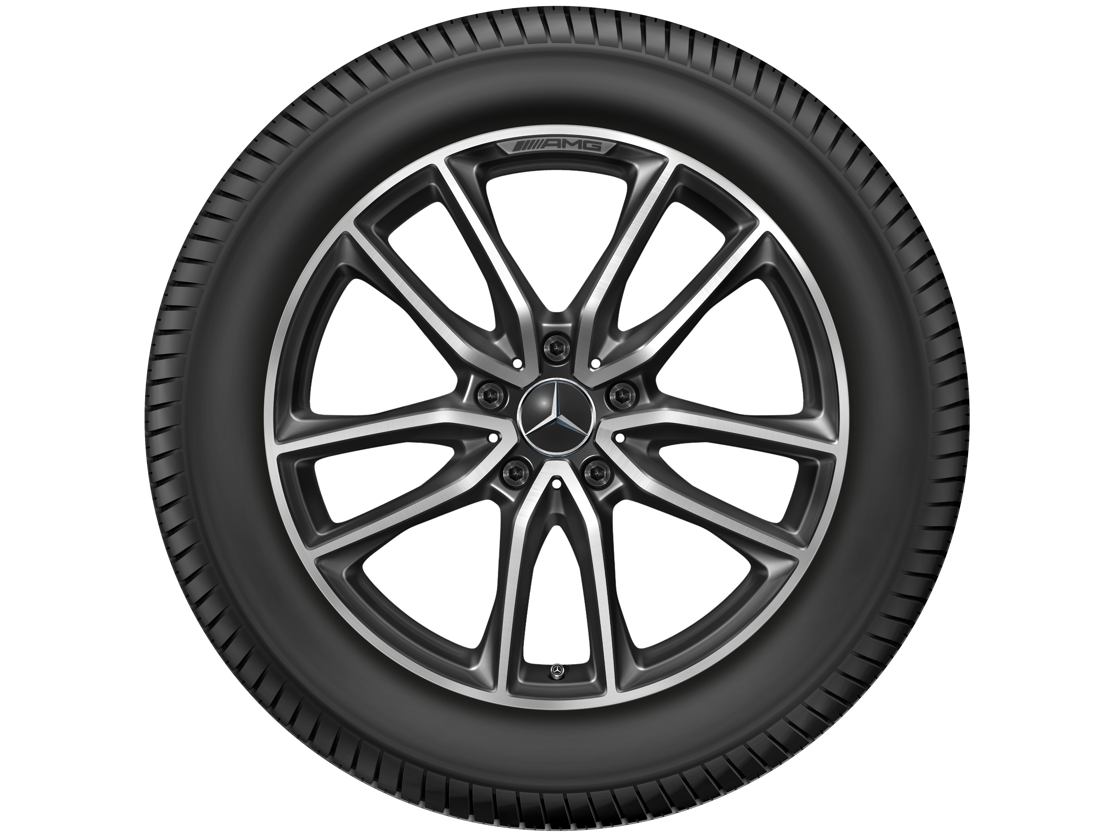 Mercedes-Benz - AMG Vielspeichen-Rad, 50,8 cm (20 Zoll), glanzgedreht 8,5 J x 20 ET 32, schwarz