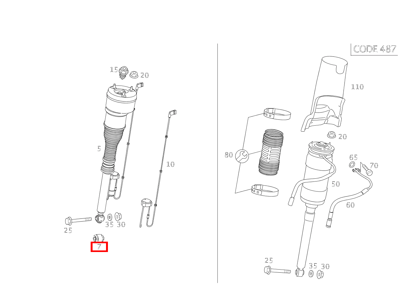 TRAGGELENK FEDERBEIN RECHTS S 550 Limousine lang BCA 221