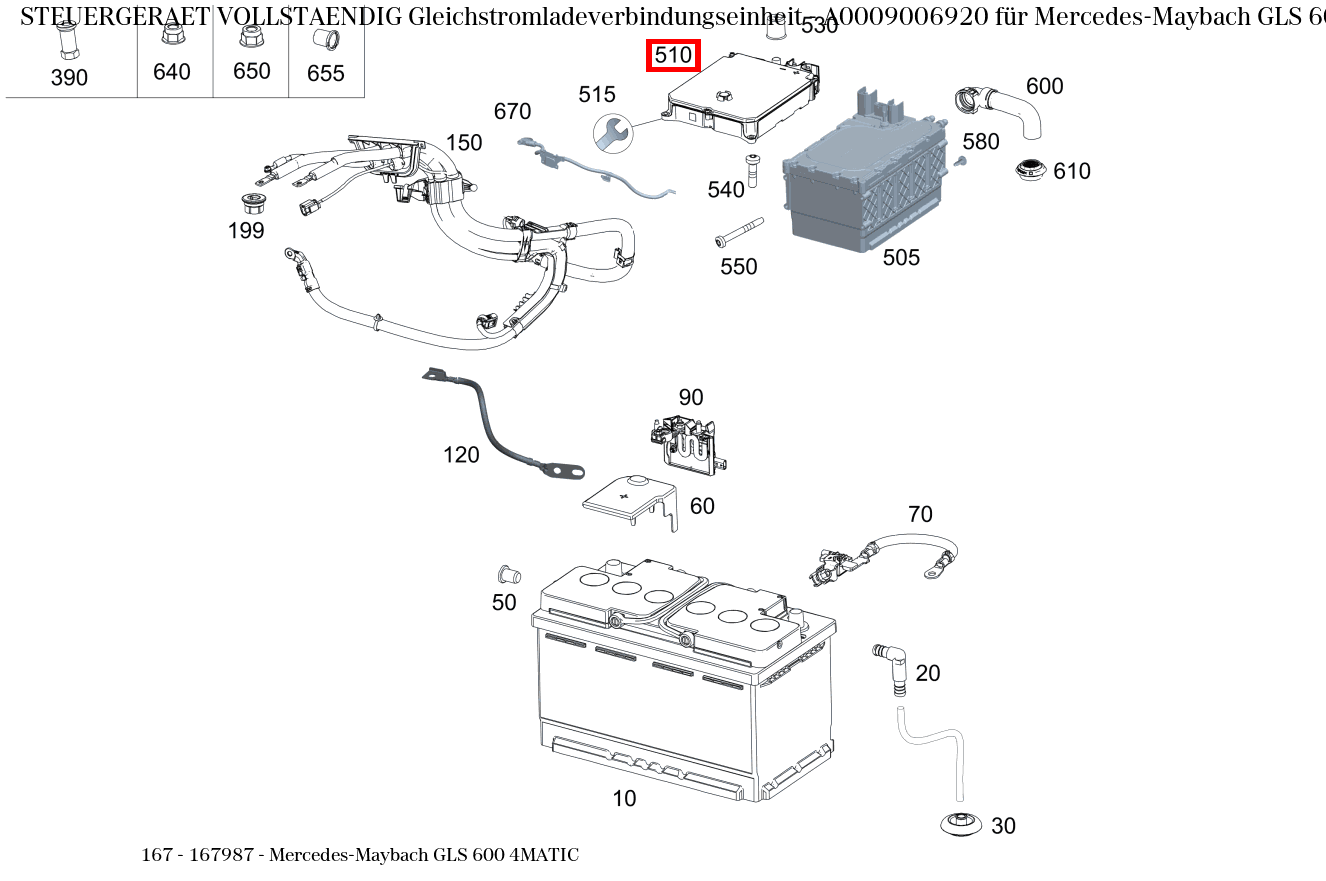 Steuergerät vollständig Gleichstromladeverbindungseinheit Mercedes-Maybach GLS 600 4MATIC 167