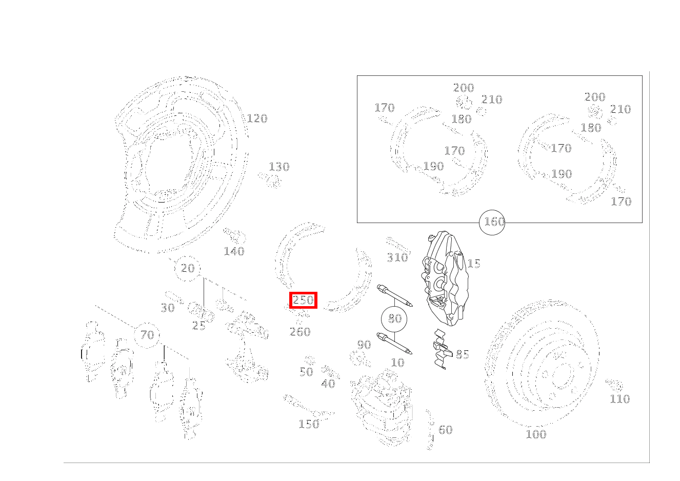SPREIZSCHLOSS BREMSE Spreizschloss CLS 55 AMG 219