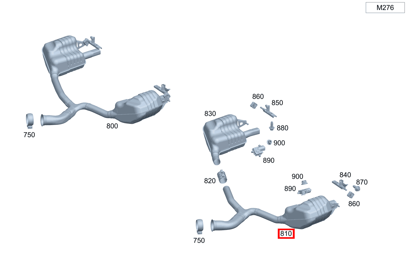 ABGASLEITUNG HINTEN Links Mercedes-Benz C 43 AMG T 4M 205