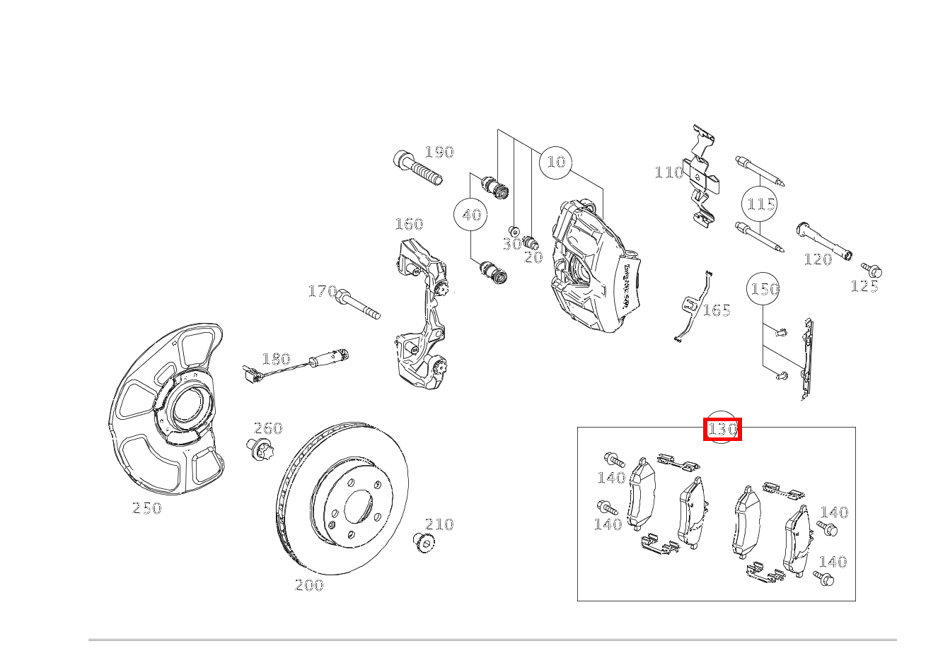 Teilesatz Bremsbelag Teilesatz CLS 450 218