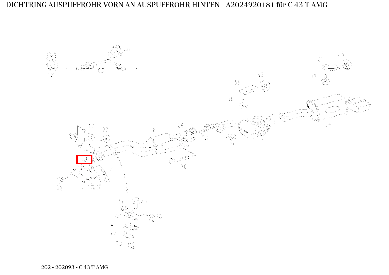 Dichtring AUSPUFFROHR VORN AN AUSPUFFROHR HINTEN C 43 T AMG 202 Dichtring AUSPUFFROHR VORN AN AUSPUFFROHR HINTEN C 43 T AMG 202