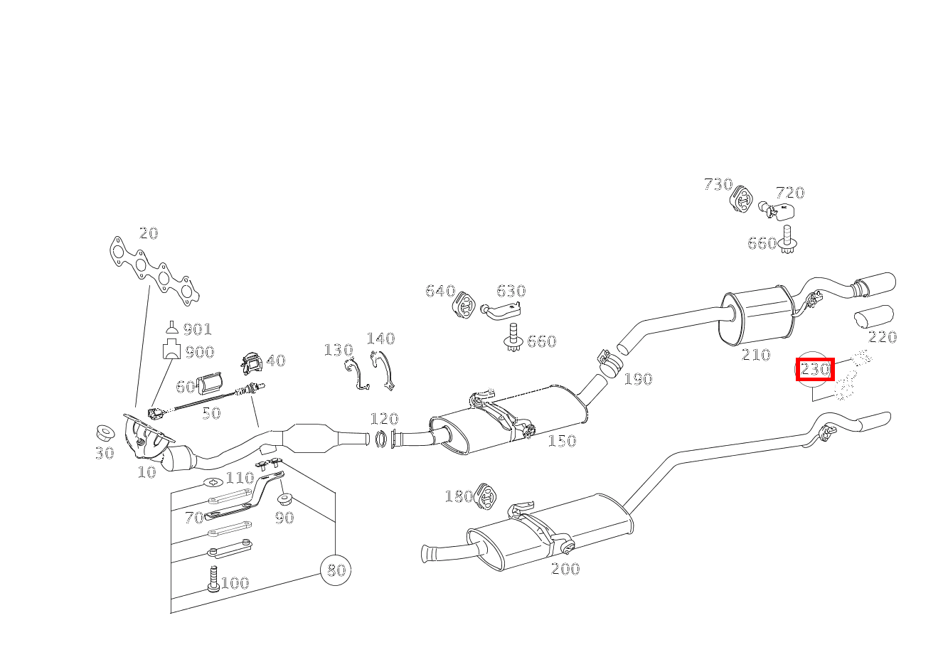 Befestigungsteile BEFESTIGUNG ENDSTUECK A 160 BlueEFFICIENCY Limousine 205