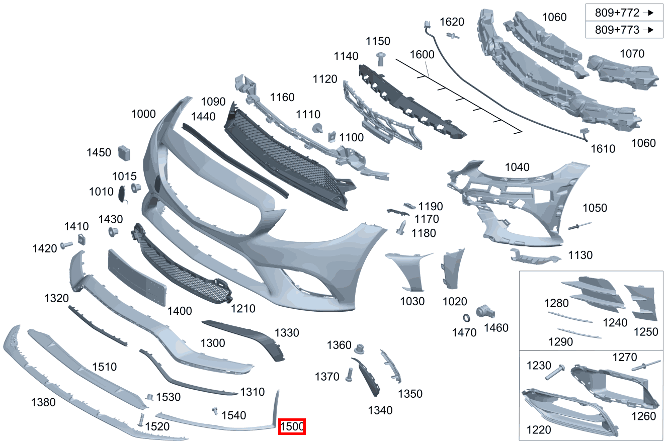 Frontspoiler Rechts CLK 320 COUPE 209 Frontspoiler Rechts CLK 320 COUPE 209