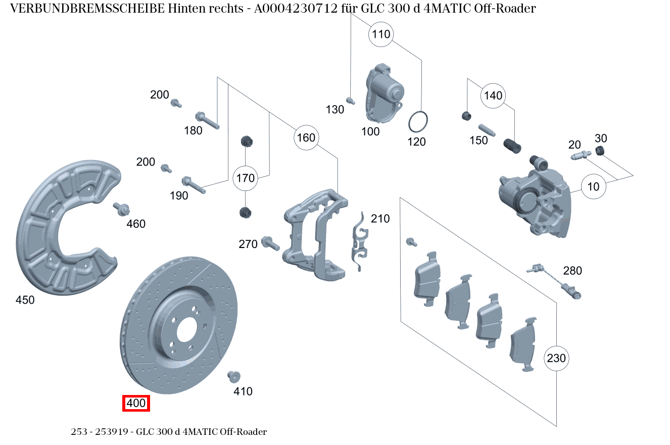Verbundbremsscheibe Hinten rechts GLC 300 d 4MATIC Off-Roader 253 Verbundbremsscheibe Hinten rechts GLC 300 d 4MATIC Off-Roader 253