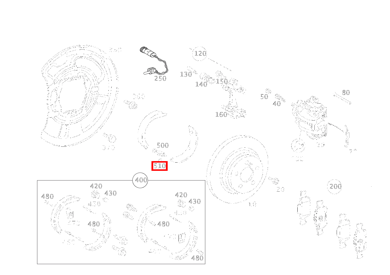 Zylinderstift BREMSSEILZUG AN ZUGLASCHE SL 65 AMG Roadster BCA 230
