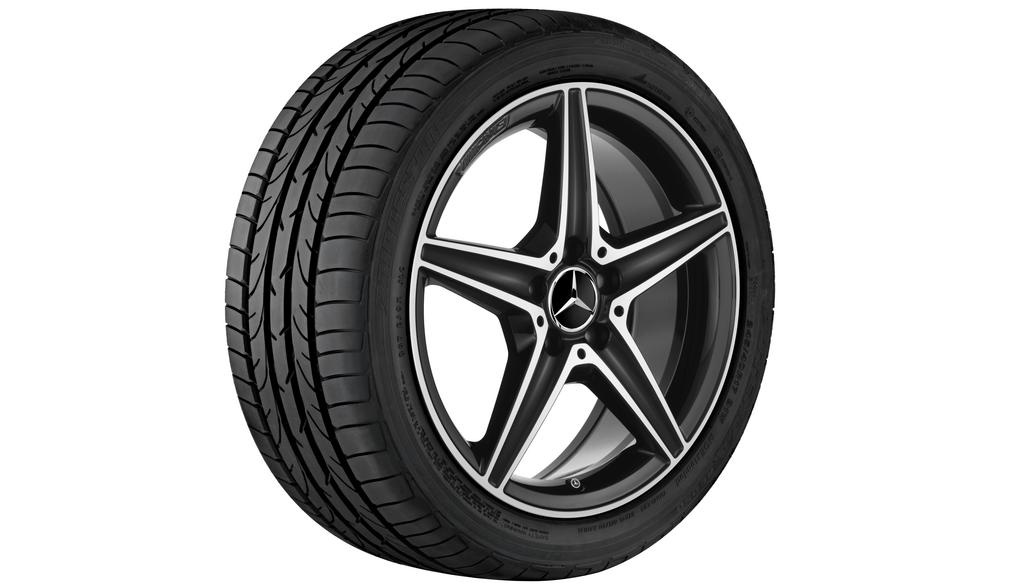 Original AMG 18 Zoll AMG 5-Speichen-Rad schwarz glanzgedreht mit 