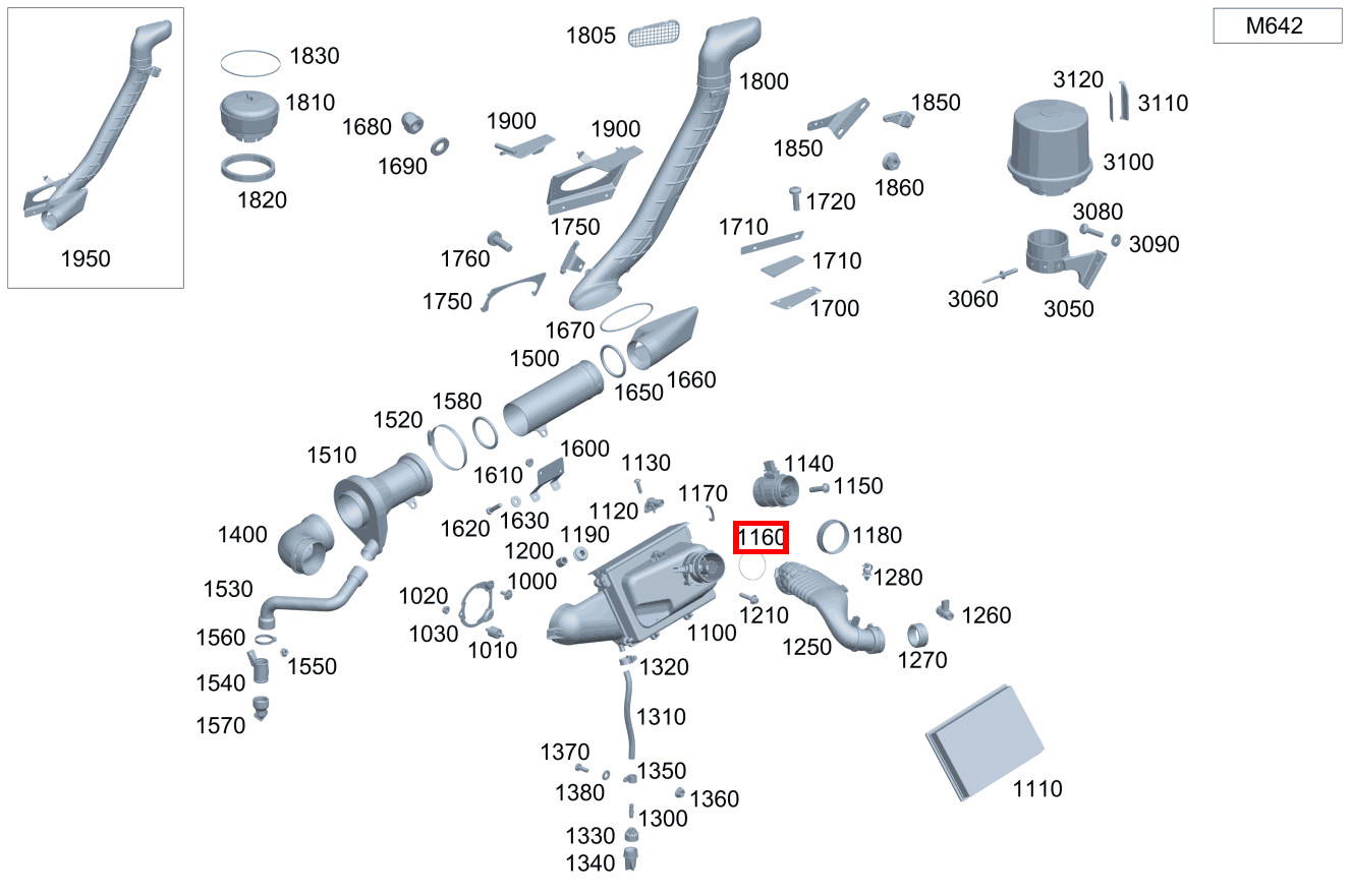O-Ring LUFTMASSENMESSER AN GEHAEUSE G 280CDI 4X4 2850 461