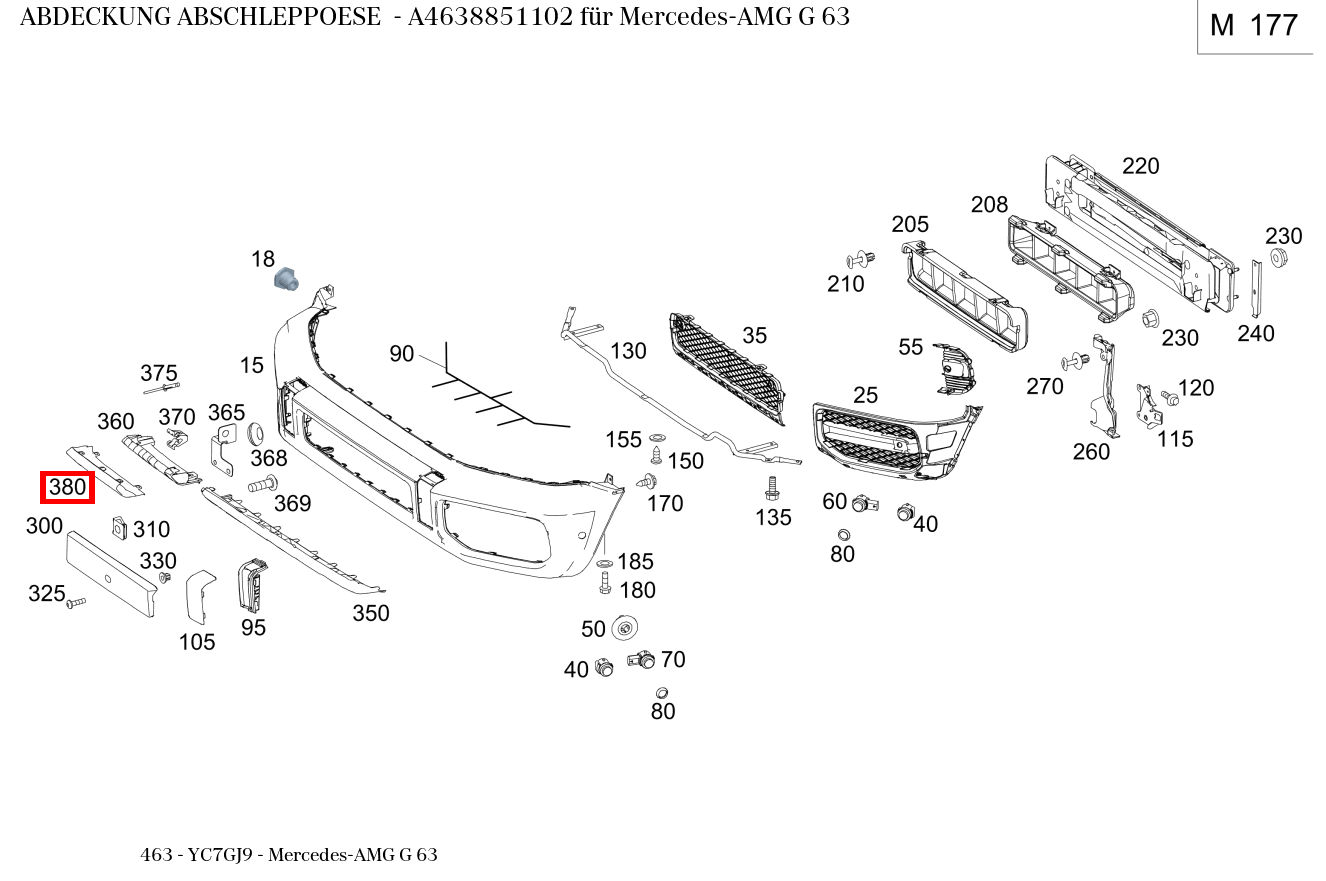 Abdeckung Abschleppöse Mercedes-AMG G 63 463 Abdeckung Abschleppöse Mercedes-AMG G 63 463