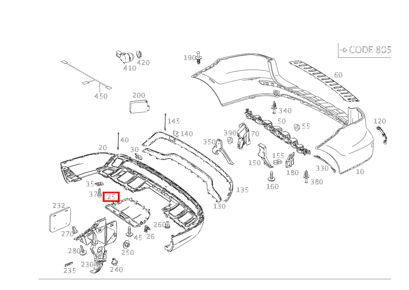 ABDECKUNG AHK Hinten unten ML/GLE 350 BT/D 4M 642826 292