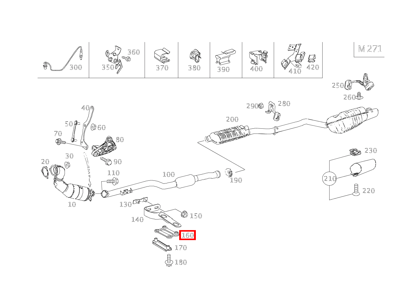 DAEMPFUNGSPLATTE Auspuffrohr vorn an Getriebe E200CGI BE CA 207