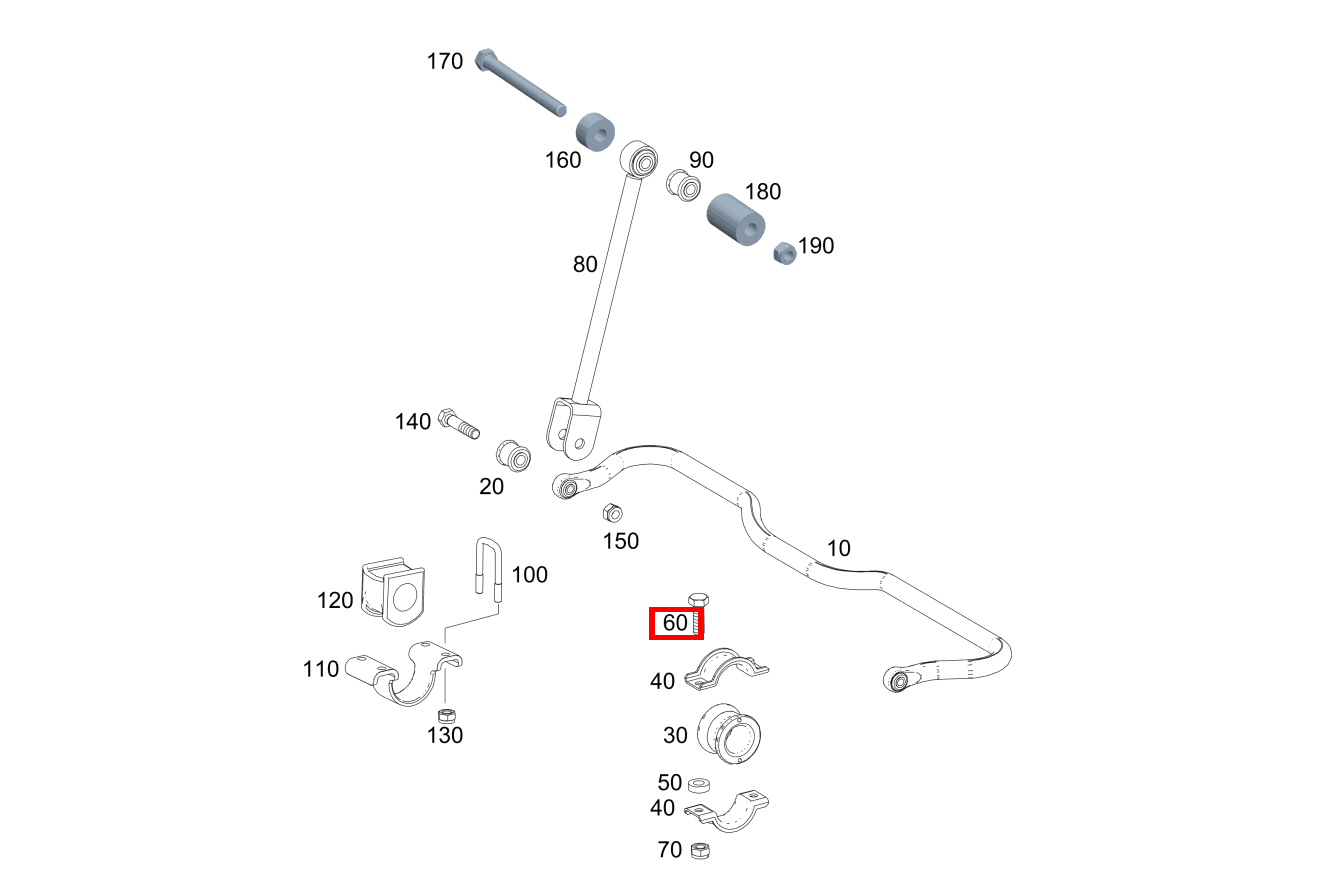 Sechskantschraube An Stabilisator hinten; M8X25 G 300 CDI/4X4/3428 Lang 461 Sechskantschraube An Stabilisator hinten; M8X25 G 300 CDI/4X4/3428 Lang 461