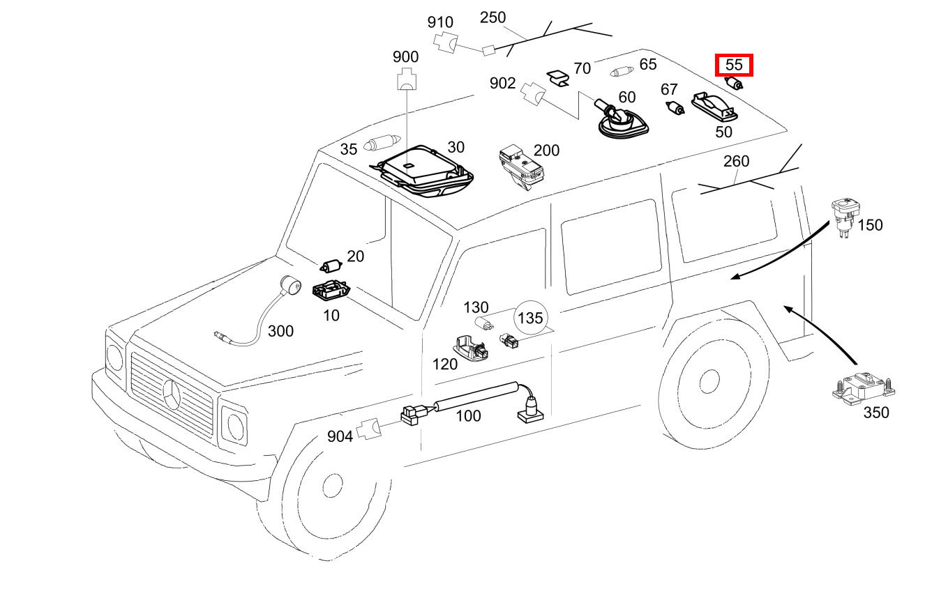 Glühlampe Innenleuchte links und rechts; 12V-10W G 500 Off-Roader lang BCA 463 Glühlampe Innenleuchte links und rechts; 12V-10W G 500 Off-Roader lang BCA 463