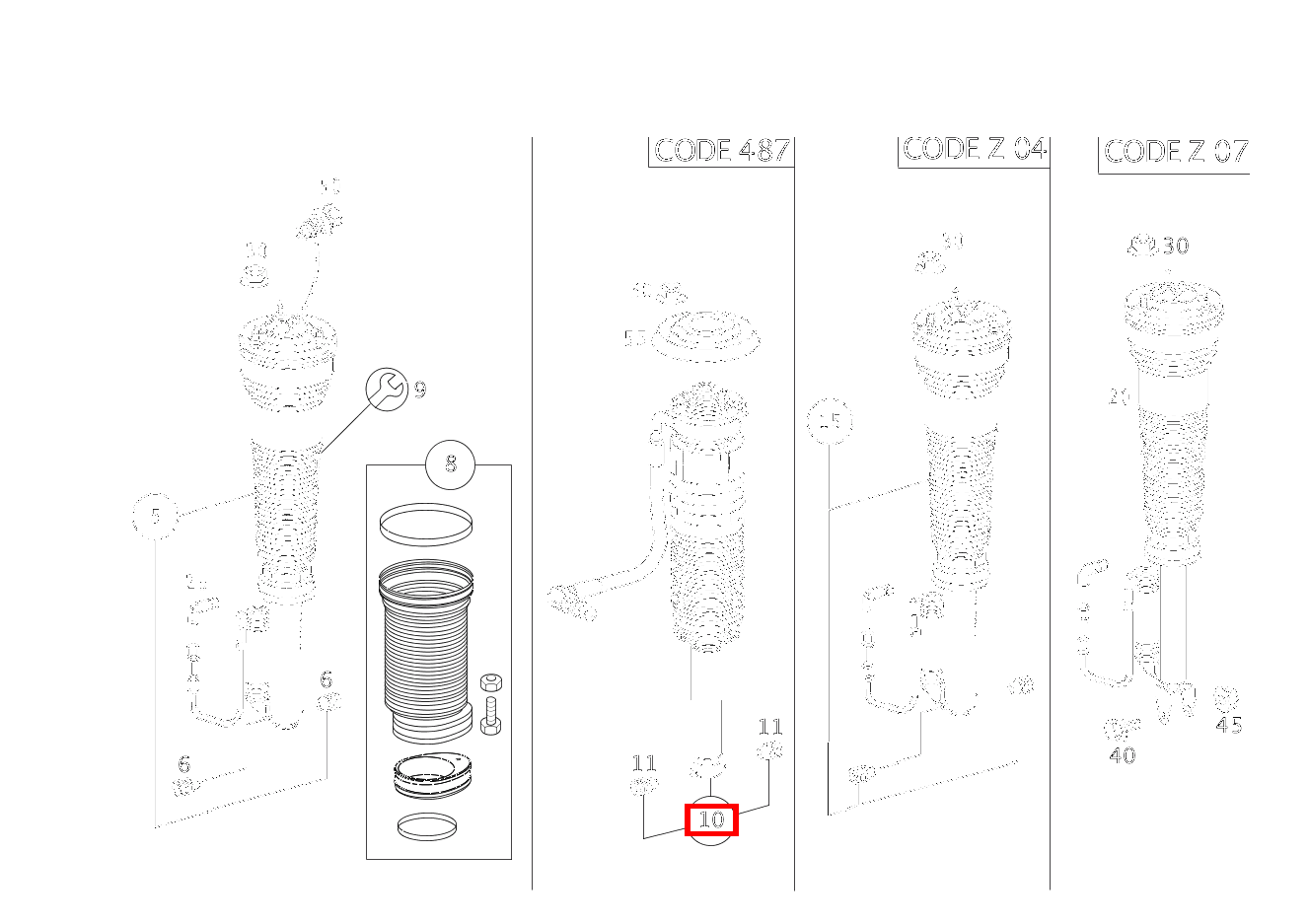 Federbein AN VORDERACHSE RECHTS S 65 AMG L 220 Federbein AN VORDERACHSE RECHTS S 65 AMG L 220