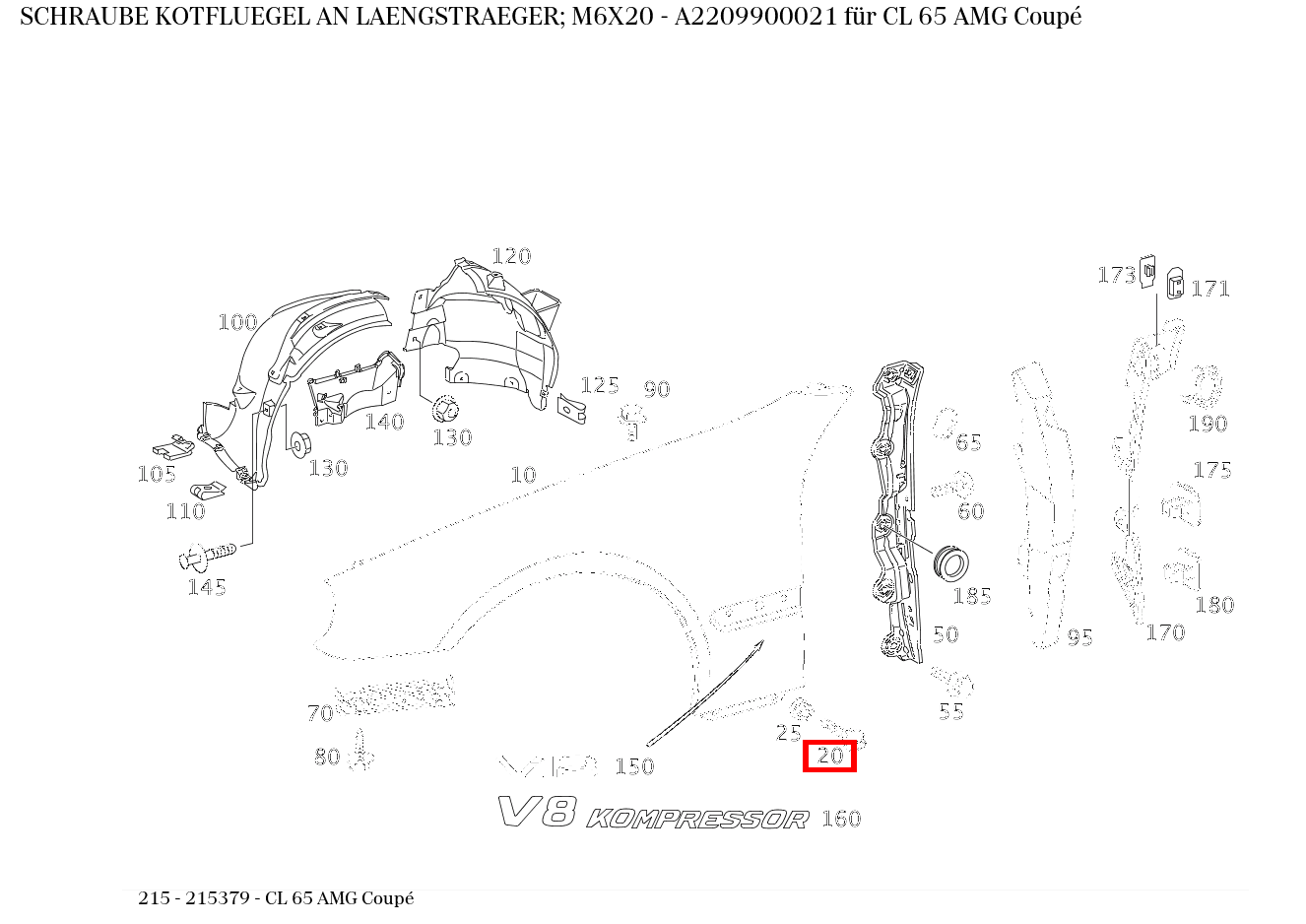Schraube KOTFLUEGEL AN TRAEGER; M6X20 , , und weitere kaufen