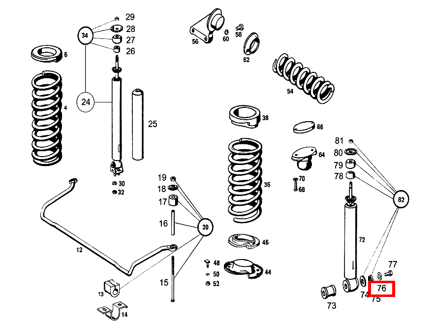 Federring STOSSDAEMPFER AN HINTERACHSE 230 SL 113 Federring STOSSDAEMPFER AN HINTERACHSE 230 SL 113